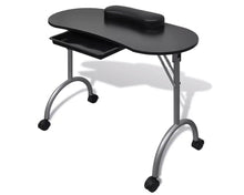 Load image into Gallery viewer, Vidaxl Foldable Manicure Table With A Thick Wrist Pillow 4 Lockable Wheels Nail Tables Professional Commercial Furniture 2 Color